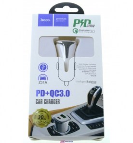 hoco. Nabíječka do auta Z31A PD + QC 3,0 18 W bílá