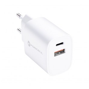  F-ENERGY TFK-TC-35WPD cestovní nabíječka Typ C + USB A PD QC4.0 3A 35W bílá
