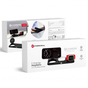  F-ENERGY MagNetix 3w1 Qi2 20,5W bezdrátová nabíječka kompatibilní s MagSafe černá