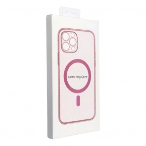 Pouzdro CLEAR MAG COVER s ochranou fotoaparátu kompatibilní s MagSafe pro IPHONE 16 PRO růžové třpytky
