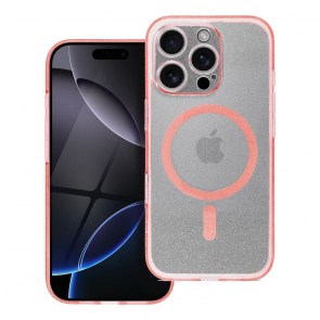 Pouzdro CLEAR MAG COVER s ochranou fotoaparátu kompatibilní s MagSafe pro IPHONE 15 růžové třpytky