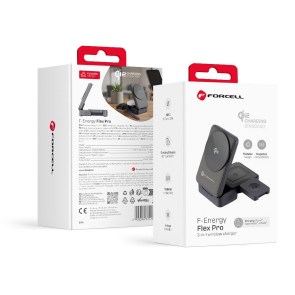 Bezdrátová nabíječka  F-Energy 3v1 Flex Pro Qi2 kompatibilní s MagSafe (F-05) stříbrná