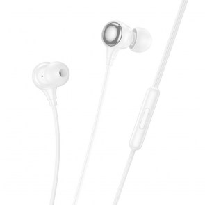 Drátová sluchátka HOCO Jack 3,5 mm s mikrofonem M116 bílá