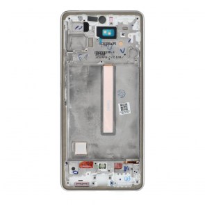 LCD displej pro SAMSUNG A53 A536 HARD OLED s rámečkem stříbrný