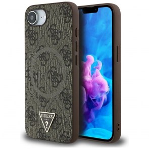 Pouzdro GUESS pro IPHONE 16e (SE 4 2025) kompatibilní s MagSafe GUHMPSE4P4TDPW (PU 4G RingTriangle Logo) hnědé