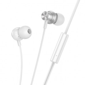 Drátová sluchátka HOCO Jack 3,5 mm s mikrofonem M110 stříbrná
