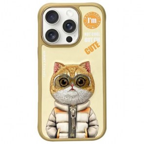 NIMMY pouzdro COOL&CUTE 2.0 Cat pro IPHONE 16 Pro Max khaki