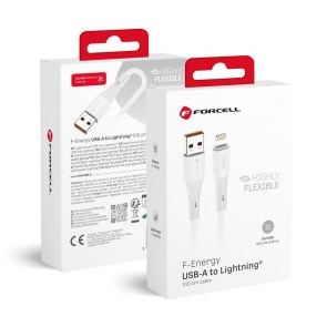 F-ENERGY C343 kabel USB A na Lightning 2,4A 12W silikonový 1 m bílý