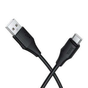 Silikonový kabel USB A na USB C Hoco 3A 1 m X124 černý
