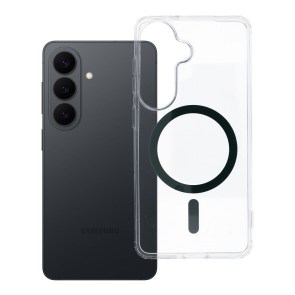 Pouzdro pro Samsung S26 dark Drop Glue Colorful Ring Mag Cover kompatibilní s MagSafe tmavě zelené