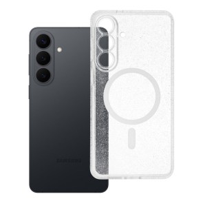 Pouzdro pro Samsung S26 PLUS Clear Mag Cover (STR / CAMERA PROTECTION) kompatibilní s MagSafe transparentní třpytky
