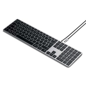 Drátová klávesnice USB C QWERTY Satechi Slim W3 Wired ST-UCSW3M vesmírně šedá