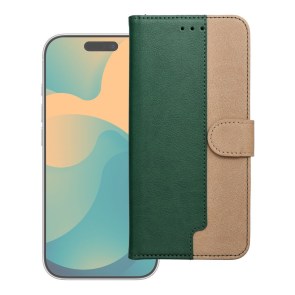 Flipové pouzdro pro iPhone 17 PRO Split Book zelené a zlaté
