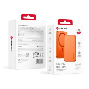 Powerbanka kompatibilní s MagSafe  F-Energy Slim F5K9 QC4.0 PD3.0 15W 5000 mAh oranžová