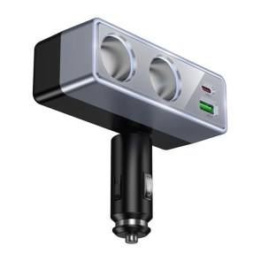 Nabíječka do auta Hoco 1xUSB A + 1xUSB C+2x porty zapalovače PD QC3.0 max 240W/24V Z65B černá