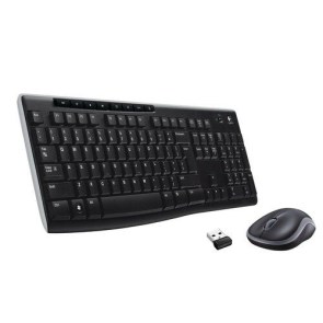 Bezdrátový set klávesnice QWERTY + myš Logitech MK270 černá