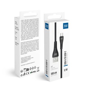 Kabel USB A na USB C Blue Star 2A 12W 1 m PJ-DG4-A černý