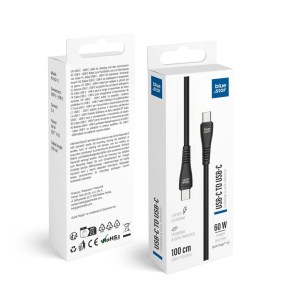 Kabel USB C na USB C Blue Star 3A 60W QC4.0 1 m PJ-DQ1-C černý