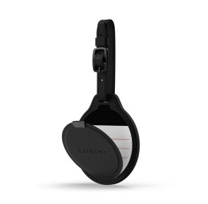 Lokátor kompatibilní s Apple Find My Satechi FindAll Zavazadlový štítek ve tvaru veganské kůže ST-LFALTK černý