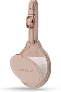 Lokátor kompatibilní s Apple Find My Satechi FindAll Luggage Tag tvar Vegan Leather ST-LFALTW desert rose