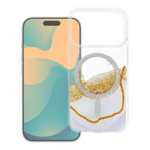 Pouzdro pro iPhone 15 Golden kompatibilní s MagSafe, bílé