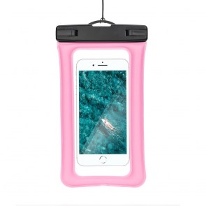 Voděodolný AIRBAG na mobilní telefon s plastovým zavíráním - růžový