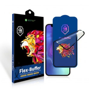 Bestsuit Flex-Buffer Hybrid Glass 5D s antibakteriální vrstvou Biomaster pro Apple iPhone 13 mini 5,4" ČERNÁ