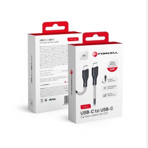  uhlíkový kabel Typ C toTyp C 3.0 QC Power Delivery PD60W CB-02C černý 1 metr