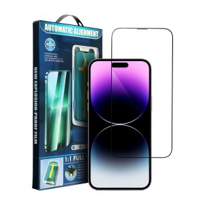 Tvrzené sklo 5D Full Glue pro iPhone 12 Pro Max černé + aplikátor