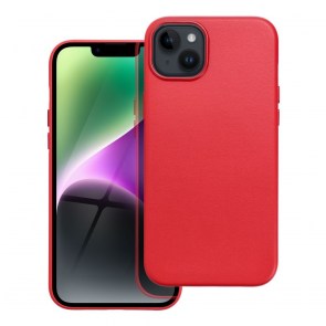 Kožený kryt Mag pro IPHONE 15 PLUS červený