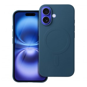 SILIKONOVÉ pouzdro MAG COVER (velký otvor) kompatibilní s MagSafe pro IPHONE 16 modré