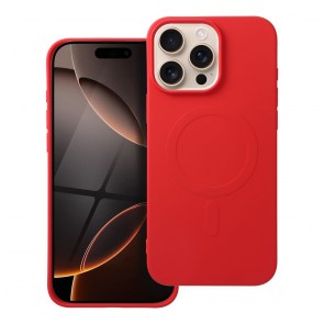 SILIKONOVÉ pouzdro MAG COVER (s velkým otvorem) kompatibilní s MagSafe pro IPHONE 16 Pro Max červené