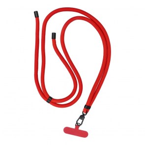 Přívěsek SWING (8 mm) na telefon s nastavitelnou délkou / délka šňůry 165 cm (max. 82,5 cm v poutku) / na rameno nebo krk - červený