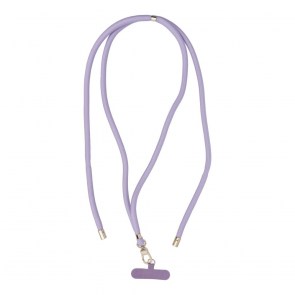 Přívěsek SWING (8 mm) na telefon s nastavitelnou délkou / délka šňůry 165 cm (max. 82,5 cm v poutku) / na rameno nebo krk - fialový